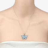 4.84 Carat Genuine Swiss Blue Topaz .925 Sterling Silver Pendant