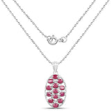 2.86 Carat Glass Filled Ruby .925 Sterling Silver Pendant