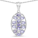 2.21 Carat Genuine Tanzanite .925 Sterling Silver Pendant