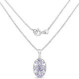 2.21 Carat Genuine Tanzanite .925 Sterling Silver Pendant
