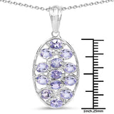 2.21 Carat Genuine Tanzanite .925 Sterling Silver Pendant
