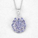 2.64 Carat Genuine Tanzanite and White Topaz .925 Sterling Silver Pendant