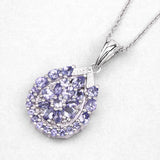 2.64 Carat Genuine Tanzanite and White Topaz .925 Sterling Silver Pendant