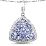 1.96 Carat Genuine Tanzanite .925 Sterling Silver Pendant