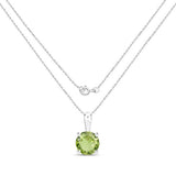 1.25 Carat Genuine Peridot .925 Sterling Silver Pendant