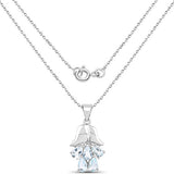1.75 Carat Genuine Aquamarine .925 Sterling Silver Pendant