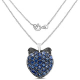 4.17 Carat Genuine Blue Sapphire .925 Sterling Silver Pendant