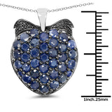 4.17 Carat Genuine Blue Sapphire .925 Sterling Silver Pendant