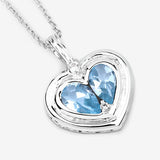 2.66 Carat Genuine Blue Topaz and White Topaz .925 Sterling Silver Pendant