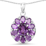 6.50 Carat Genuine Amethyst .925 Sterling Silver Pendant