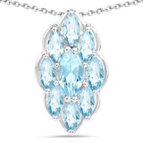 4.77 Carat Genuine Swiss Blue Topaz .925 Sterling Silver Pendant