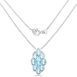 4.77 Carat Genuine Swiss Blue Topaz .925 Sterling Silver Pendant