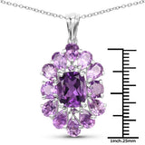 7.24 Carat Genuine Amethyst .925 Sterling Silver Pendant