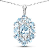 10.06 Carat Genuine Blue Topaz .925 Sterling Silver Pendant