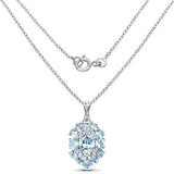 10.06 Carat Genuine Blue Topaz .925 Sterling Silver Pendant