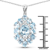 10.06 Carat Genuine Blue Topaz .925 Sterling Silver Pendant