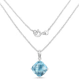 11.10 Carat Genuine Blue Topaz .925 Sterling Silver Pendant