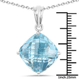 11.10 Carat Genuine Blue Topaz .925 Sterling Silver Pendant
