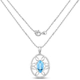 6.17 Carat Genuine Swiss Blue Topaz .925 Sterling Silver Pendant