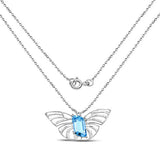 10.62 Carat Genuine Swiss Blue Topaz .925 Sterling Silver Pendant
