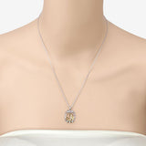 0.09 Carat Genuine Emerald .925 Sterling Silver Pendant