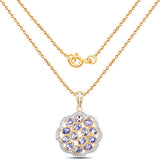 14K Yellow Gold Plated 2.38 Carat Genuine Tanzanite .925 Sterling Silver Pendant