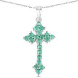 2.00 Carat Genuine Zambian Emerald .925 Sterling Silver Pendant