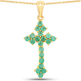 2.00 Carat Genuine Zambian Emerald .925 Sterling Silver Pendant