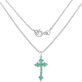 2.00 Carat Genuine Zambian Emerald .925 Sterling Silver Pendant