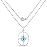 5.26 Carat Genuine Swiss Blue Topaz .925 Sterling Silver Pendant