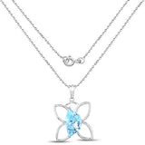 10.58 Carat Genuine Swiss Blue Topaz .925 Sterling Silver Pendant