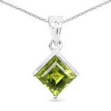 1.56 Carat Genuine Peridot .925 Sterling Silver Pendant