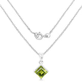 1.56 Carat Genuine Peridot .925 Sterling Silver Pendant