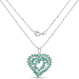 1.53 Carat Genuine Emerald .925 Sterling Silver Pendant