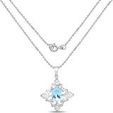 6.10 Carat Genuine Swiss Blue Topaz .925 Sterling Silver Pendant