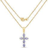 14K Yellow Gold Plated 0.84 Carat Genuine Tanzanite .925 Sterling Silver Pendant