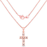 14K Rose Gold Plated 2.58 Carat Genuine Morganite .925 Sterling Silver Pendant