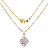 14K Yellow Gold Plated 2.58 Carat Genuine Tanzanite .925 Sterling Silver Pendant