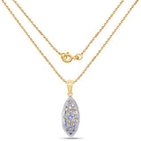 14K Yellow Gold Plated 1.56 Carat Genuine Tanzanite .925 Sterling Silver Pendant