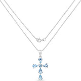 2.72 Carat Genuine Blue Topaz .925 Sterling Silver Pendant