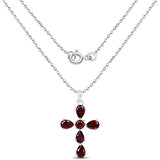 2.57 Carat Genuine Garnet .925 Sterling Silver Pendant