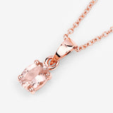 0.70 Carat Genuine Morganite .925 Sterling Silver Pendant