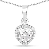 1.52 Carat Genuine White Cubic Zirconia .925 Sterling Silver Pendant