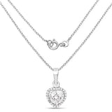 1.52 Carat Genuine White Cubic Zirconia .925 Sterling Silver Pendant