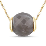 16.79 Carat Genuine Grey Moonstone .925 Sterling Silver Pendant