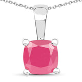 3.00 Carat Genuine Emerald, Glass Filled Ruby & Glass Filled Sapphire .925 Sterling Silver Pendant