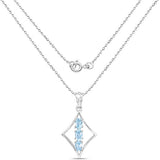 1.53 Carat Genuine Blue Topaz .925 Sterling Silver Pendant