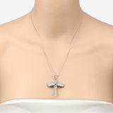 1.86 Carat Genuine Aquamarine and White Zircon .925 Sterling Silver Pendant