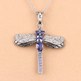 1.99 Carat Genuine Tanzanite and White Zircon .925 Sterling Silver Pendant