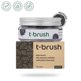 T-Brush Natural Activated Charcoal Toothpaste Tablets - Vegan, Chemical-Free Oral Care
